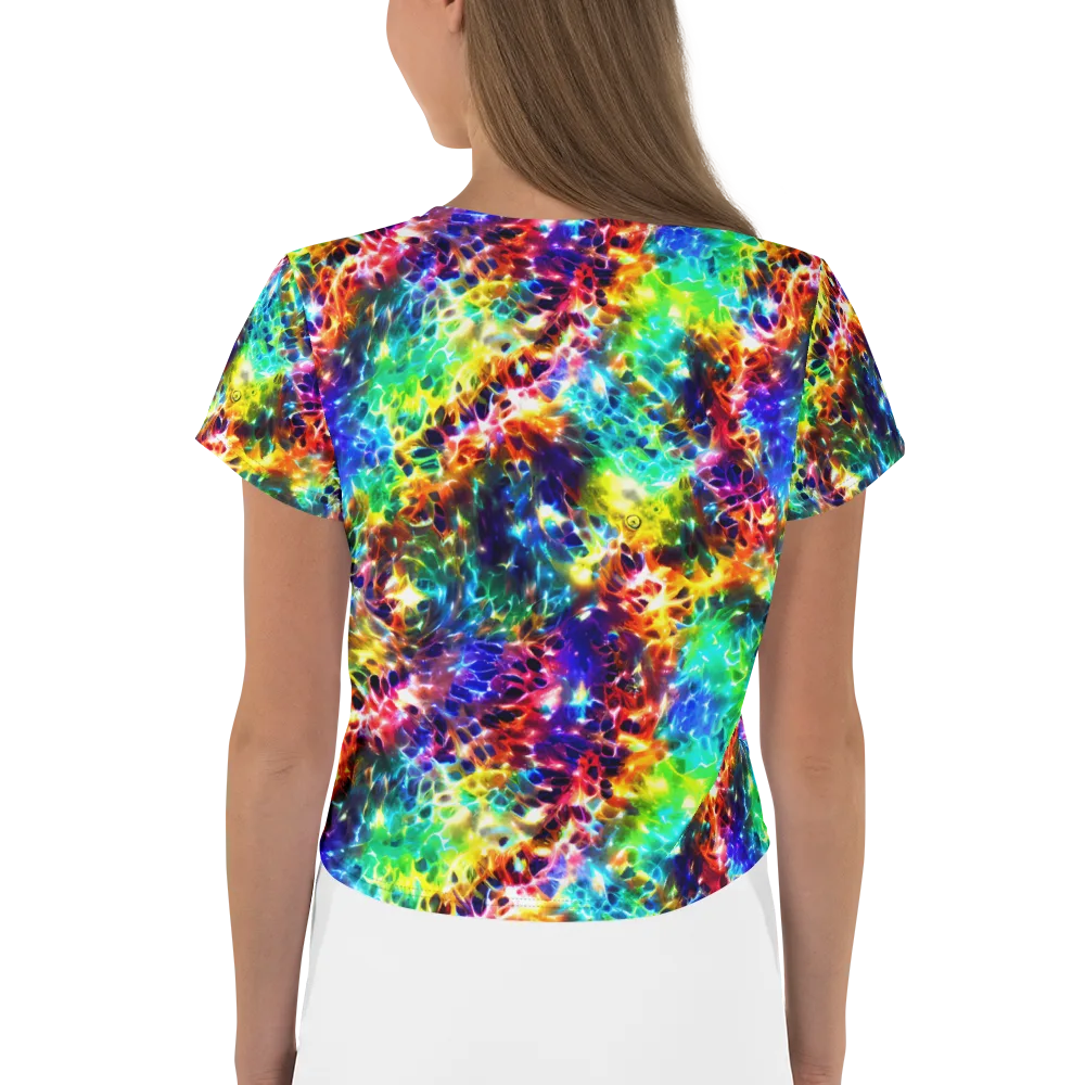 Rainbow Static on Crop Tee — Back