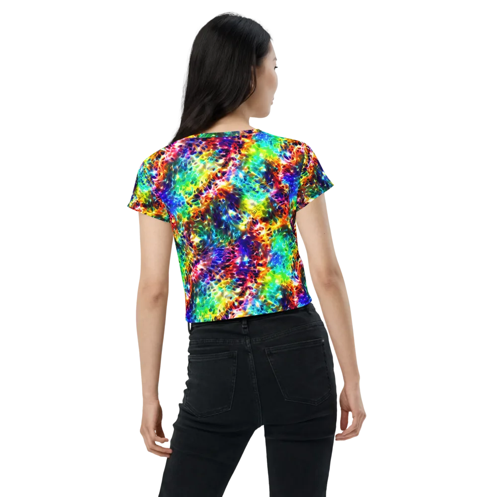 Rainbow Static on Crop Tee — Back