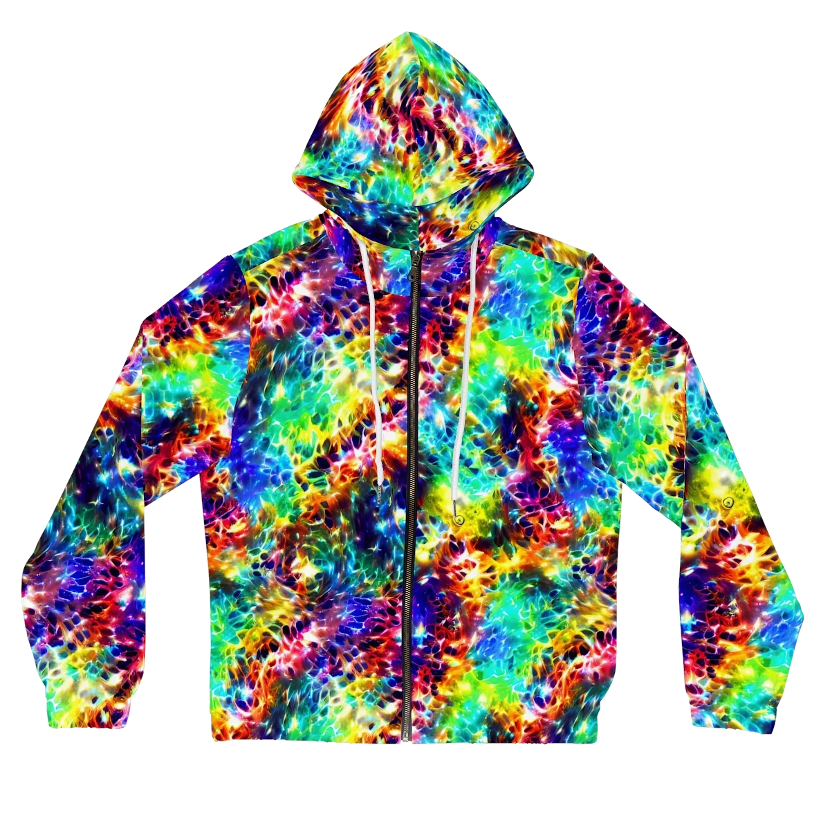 Rainbow Static on Women's Full-Zip Hoodie — Front