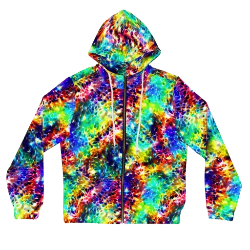 Rainbow Static on a Women's Full-Zip Hoodie