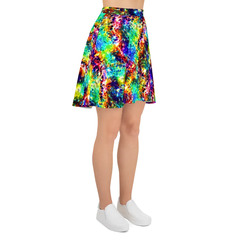 Rainbow Static on Skater Skirt — Right