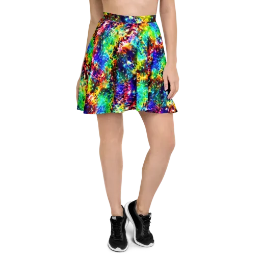 Rainbow Static on a Skater Skirt