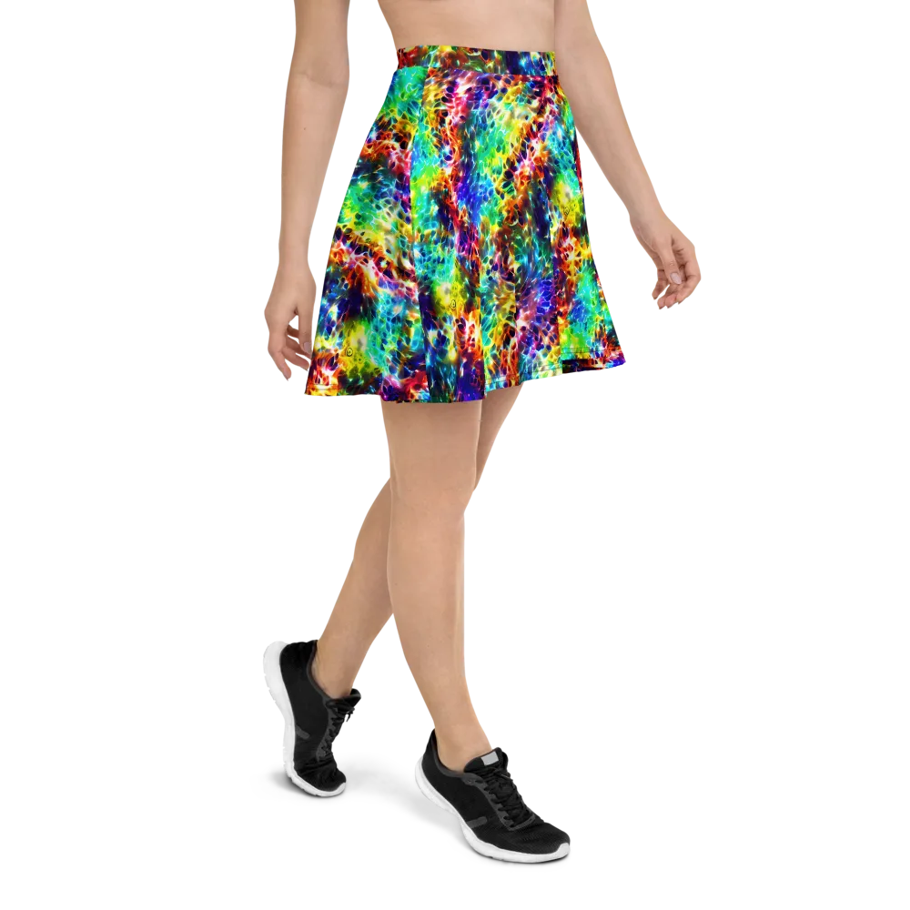 Rainbow Static on Skater Skirt — Right