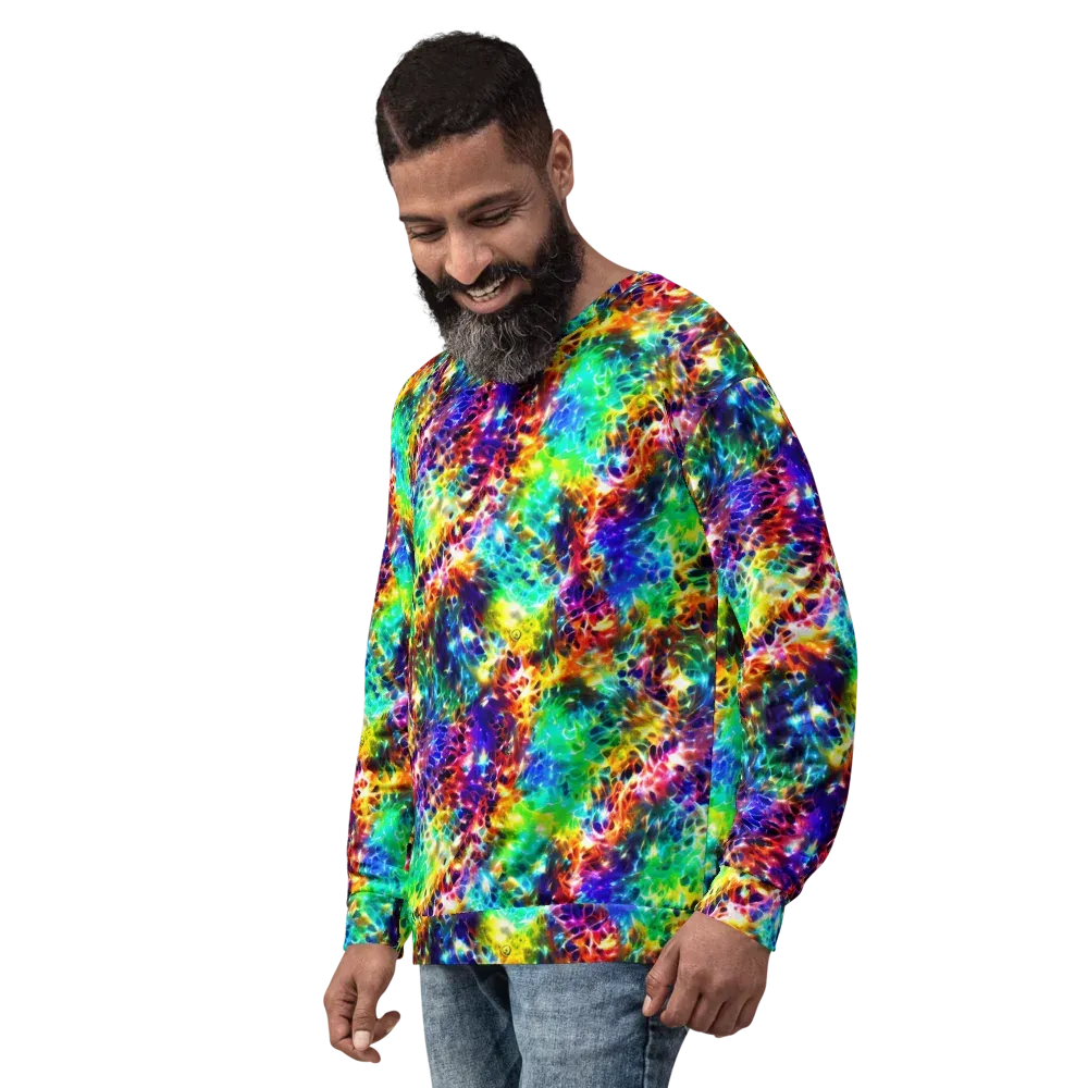 Rainbow Static on Sweatshirt — Left Front