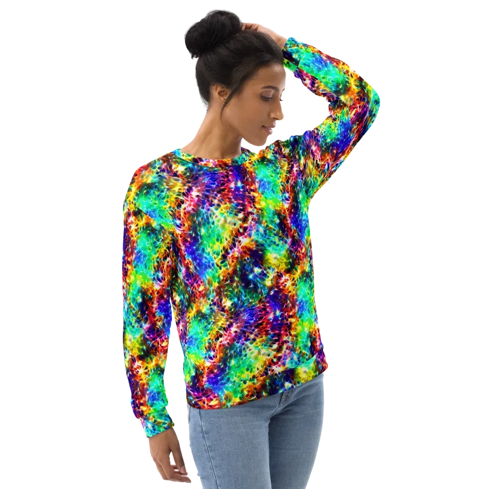 Rainbow Static on Sweatshirt — Right Front