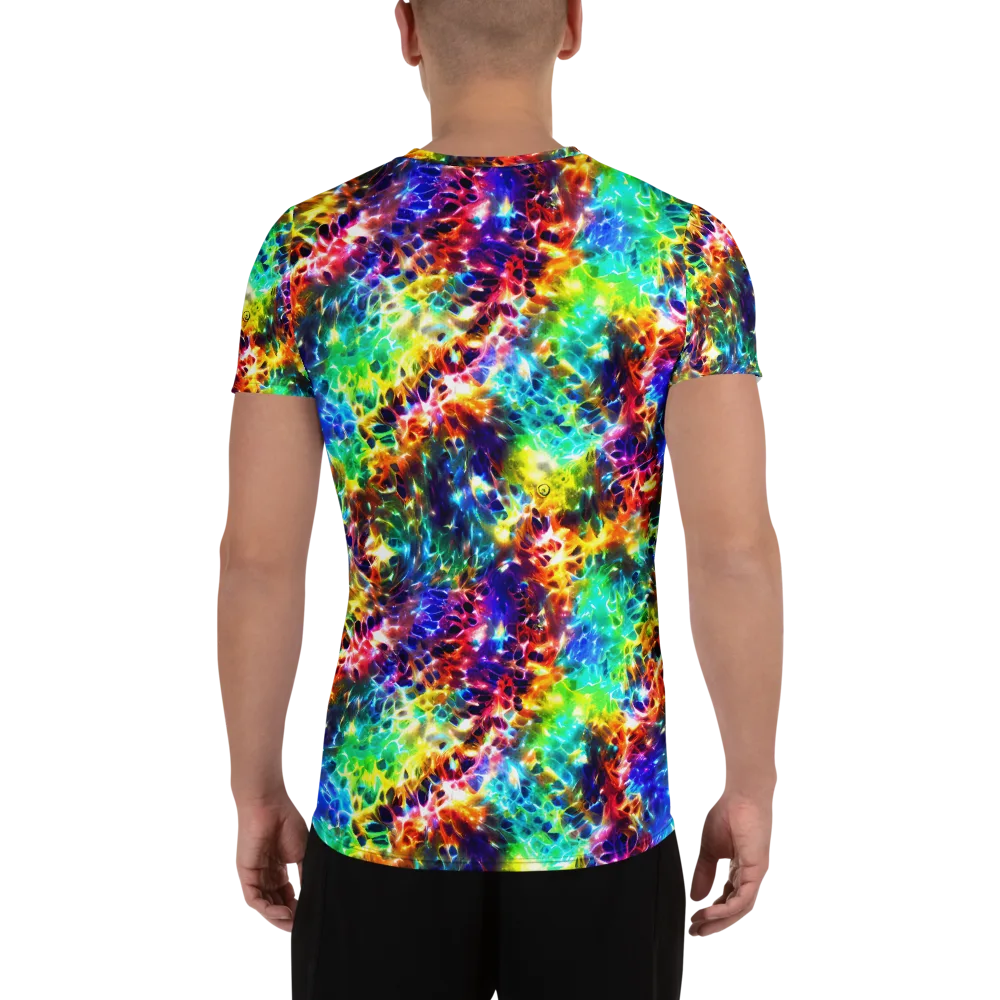 Rainbow Static on Men's Athletic T-Shirt — Back