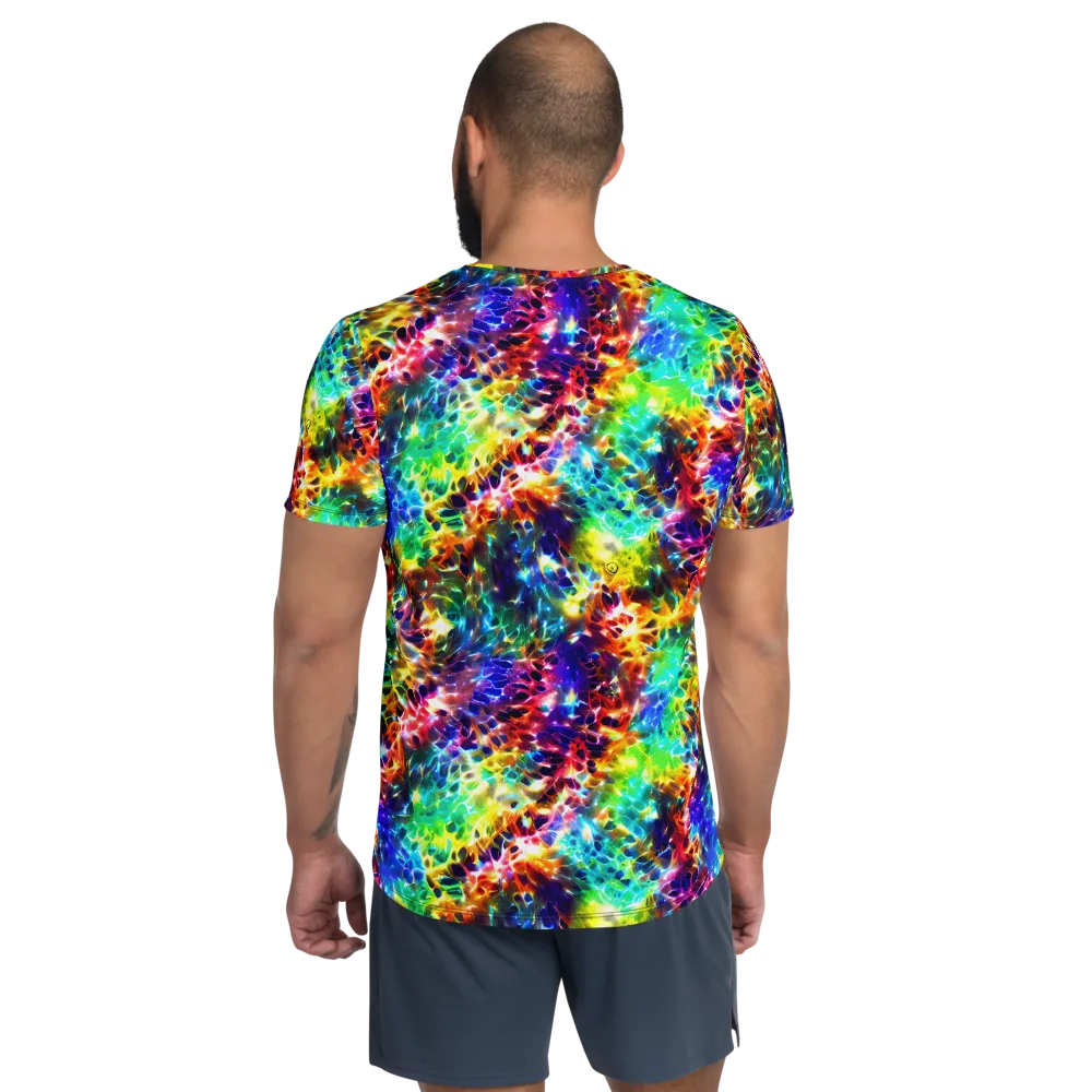 Rainbow Static on Men's Athletic T-Shirt — Back