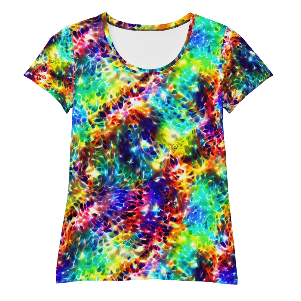 Rainbow Static on Women's Athletic T-Shirt — Front