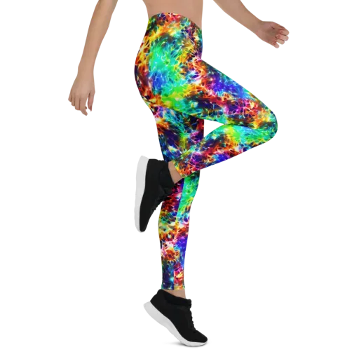 Rainbow Static on a Leggings