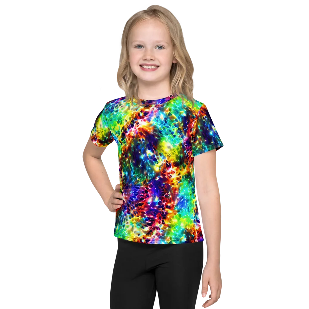 Rainbow Static on Kids Crew Neck T-Shirt — Front