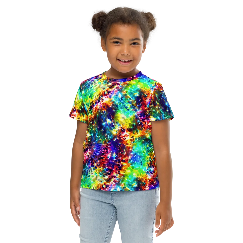 Rainbow Static on Kids Crew Neck T-Shirt — Front