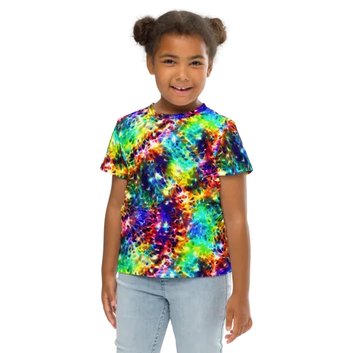 Rainbow Static on a Kids Crew Neck T-Shirt