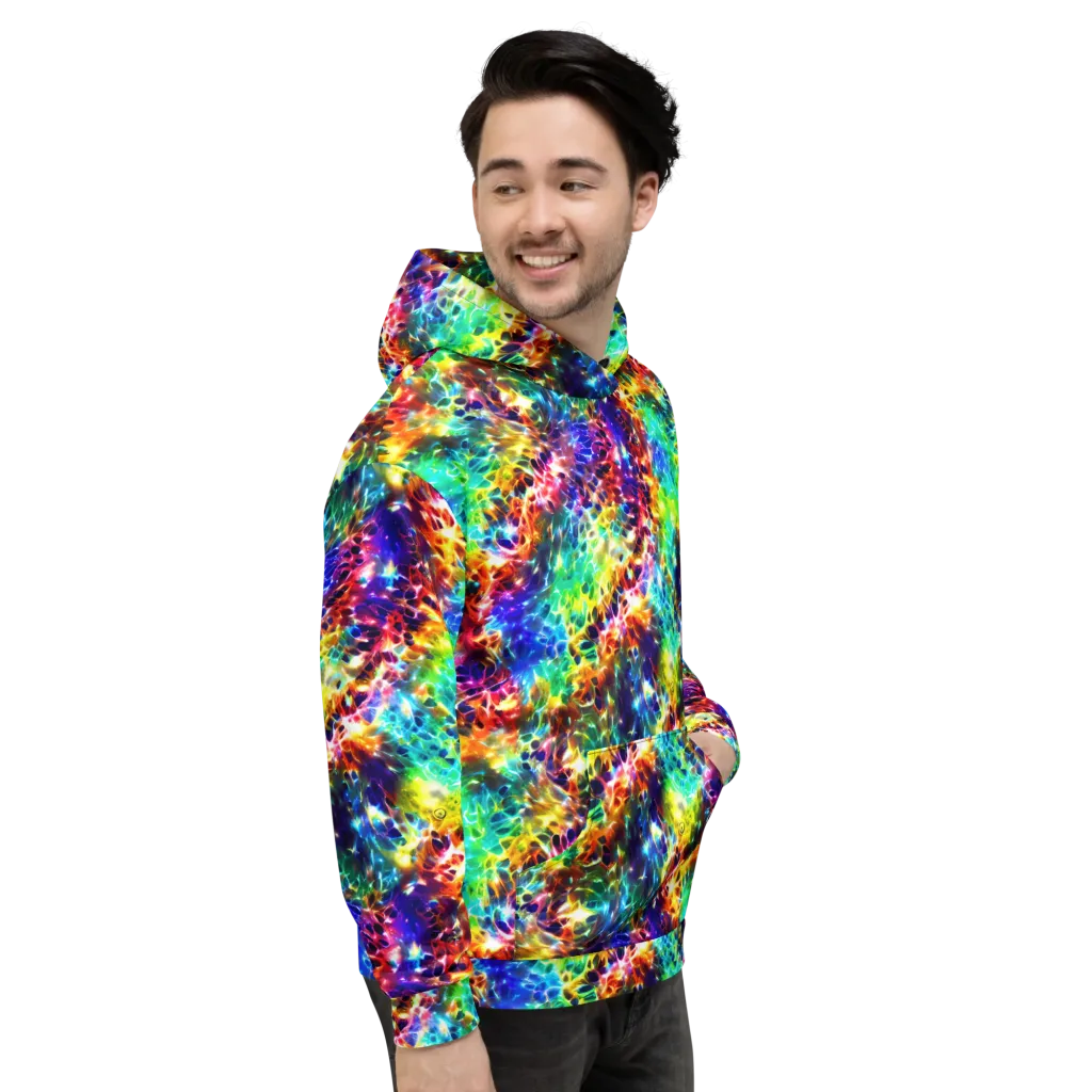 Rainbow Static on Hoodie — Right