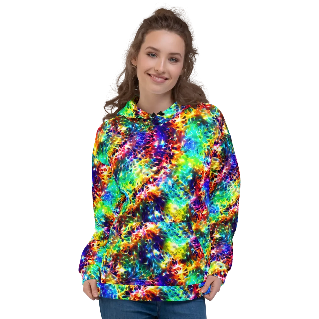 Rainbow Static on Hoodie — Front