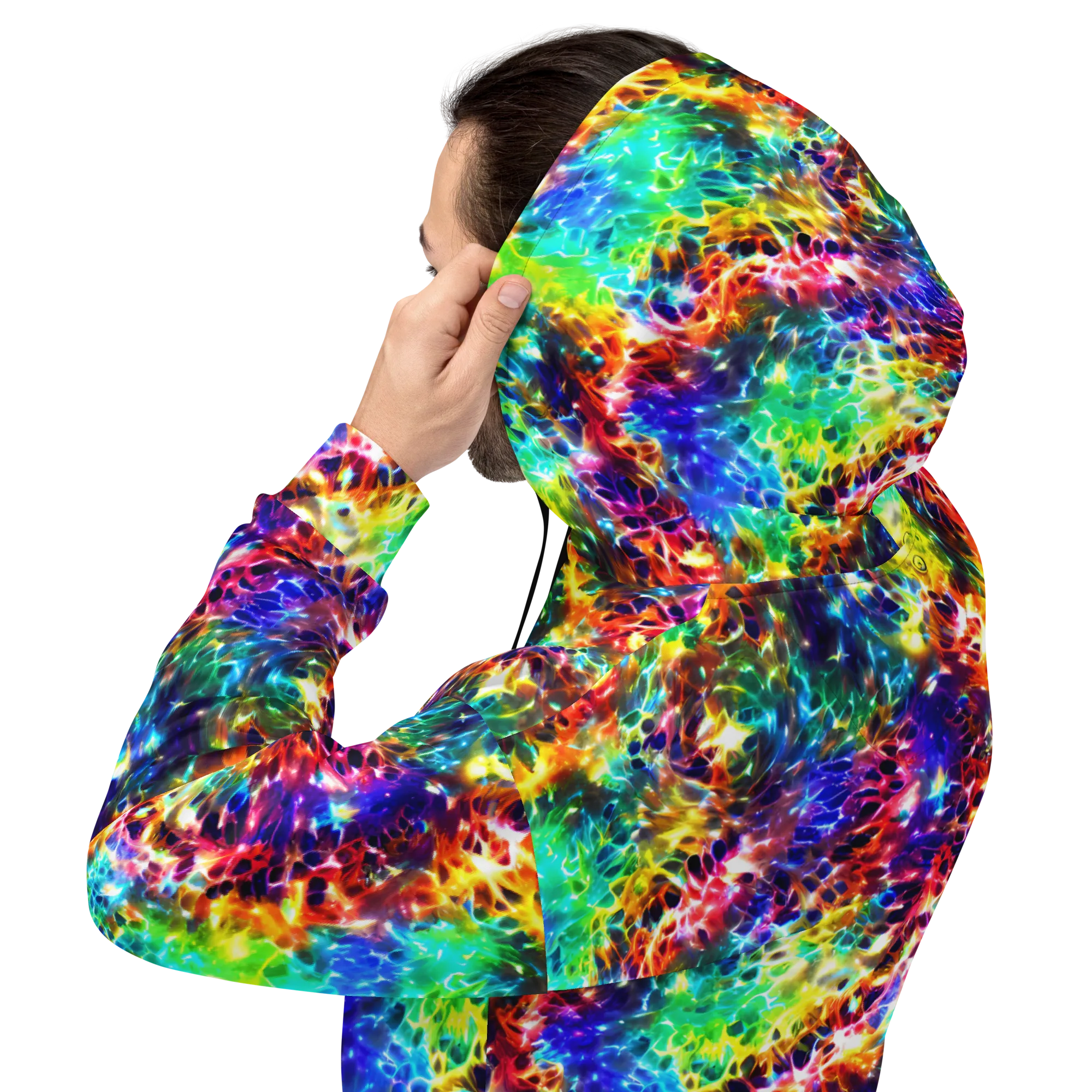 Rainbow Static on Hoodie — Back