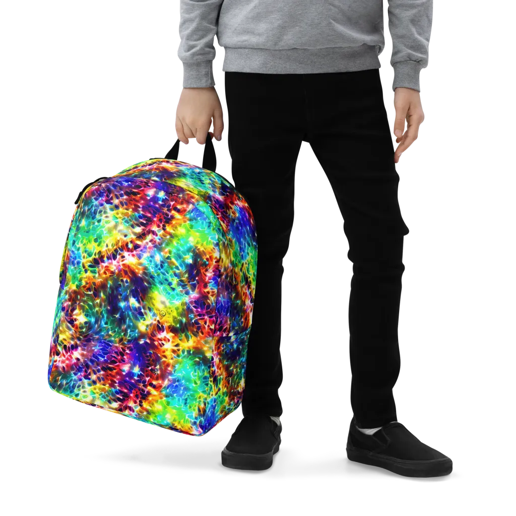 Rainbow Static on Minimalist Backpack — Zoomed-in