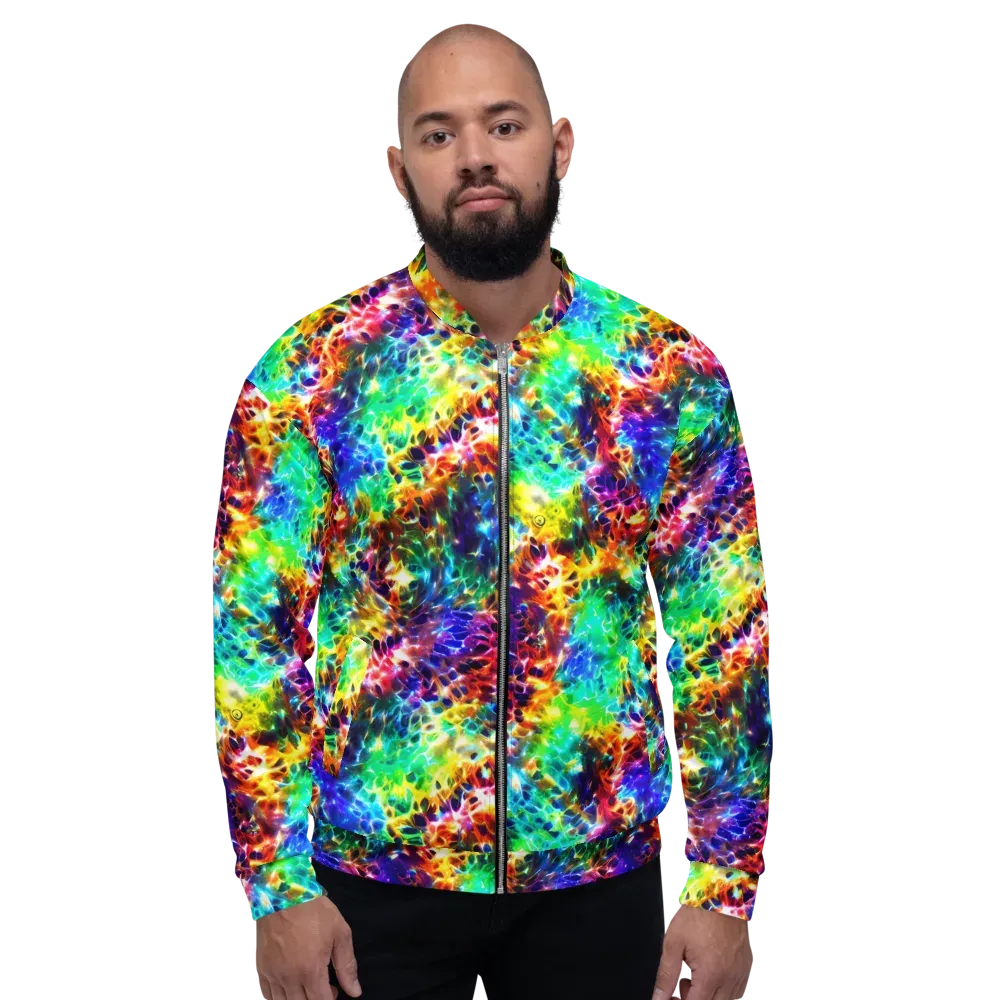 Rainbow Static on Bomber Jacket — Front