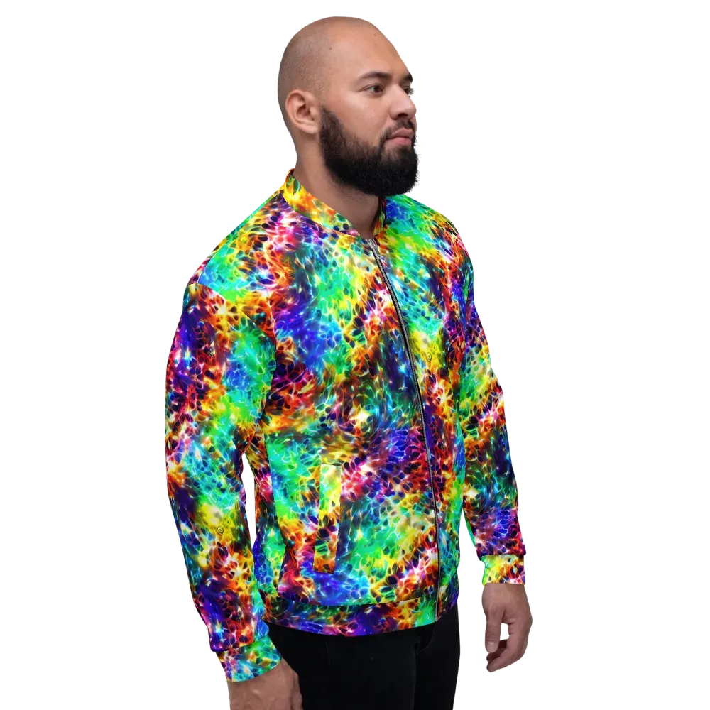 Rainbow Static on Bomber Jacket — Right
