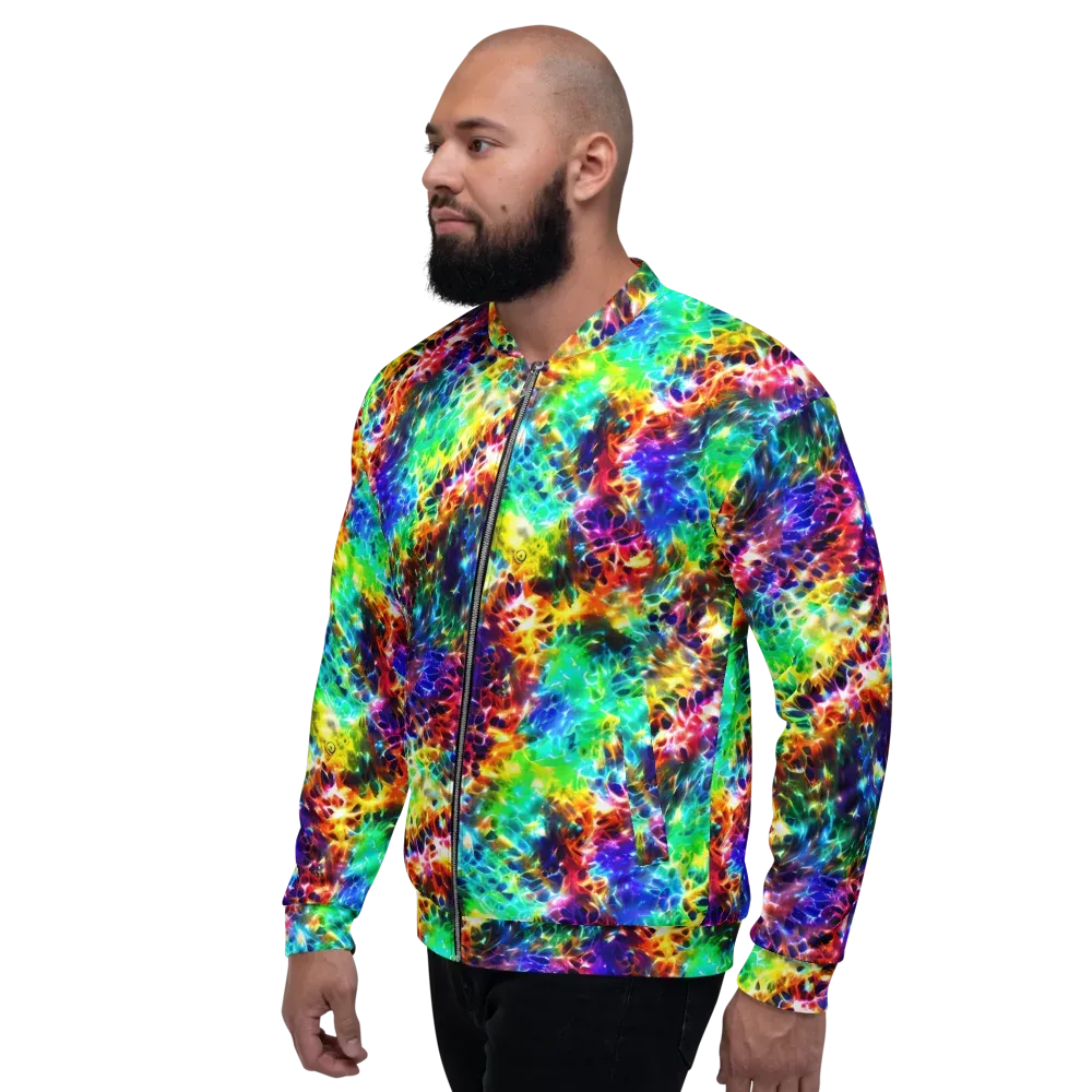 Rainbow Static on Bomber Jacket — Left