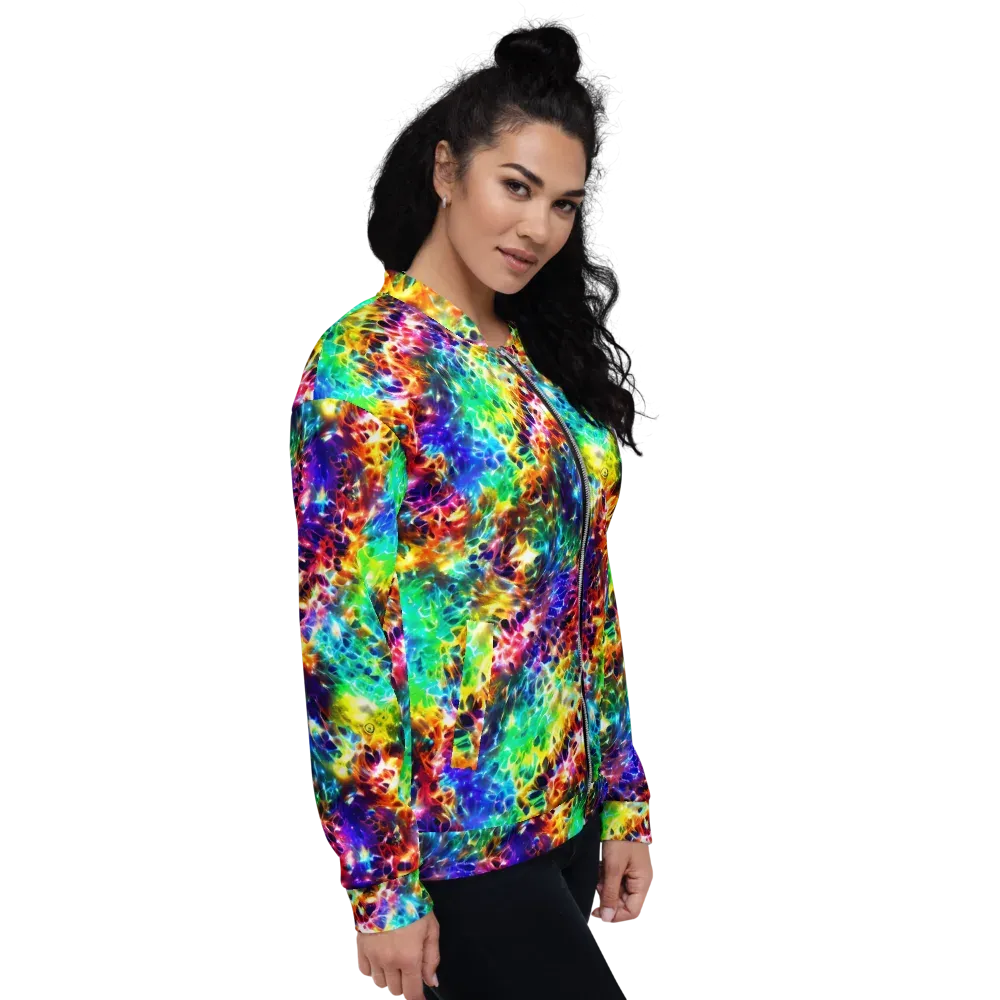 Rainbow Static on Bomber Jacket — Right