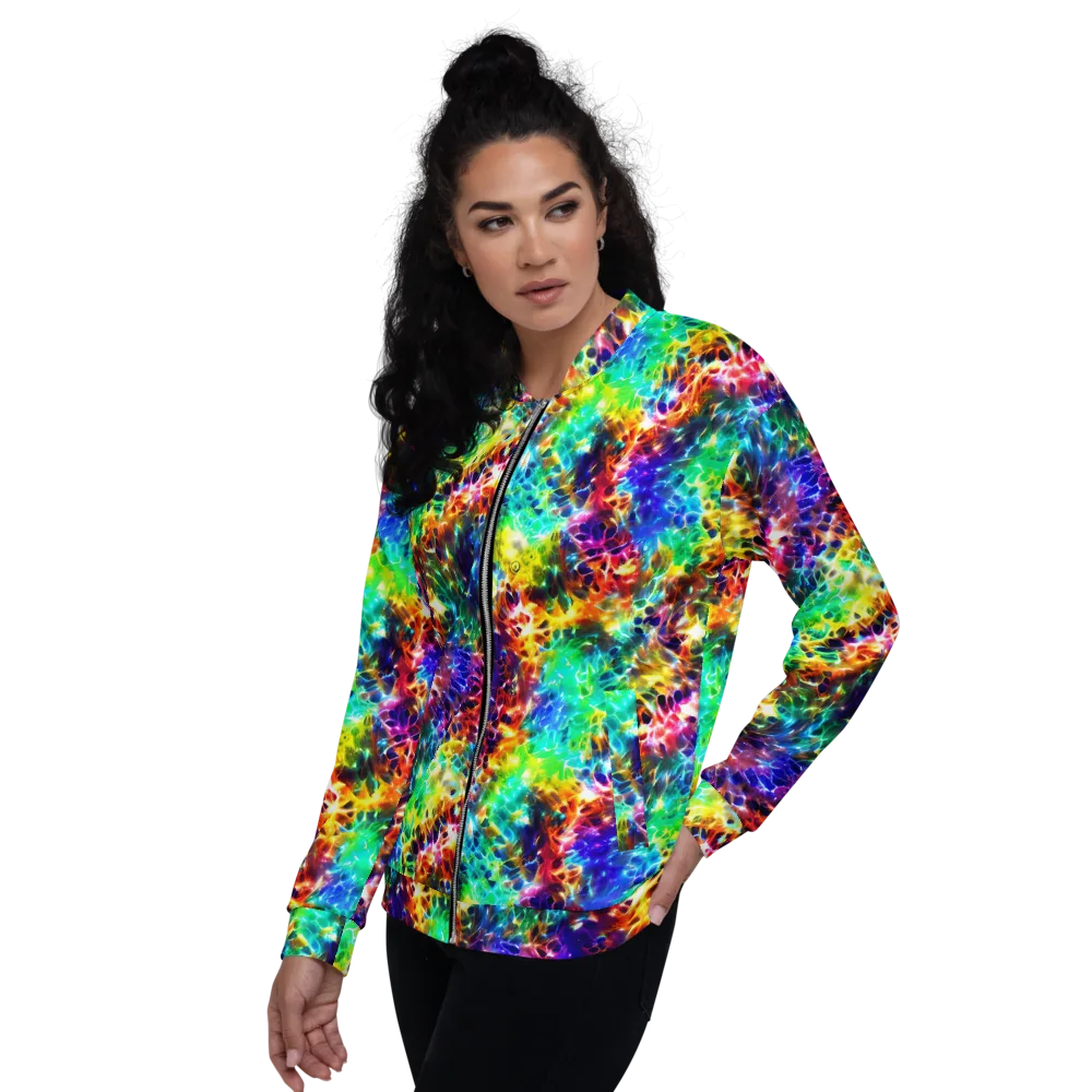 Rainbow Static on Bomber Jacket — Left