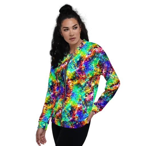 Rainbow Static on a Bomber Jacket