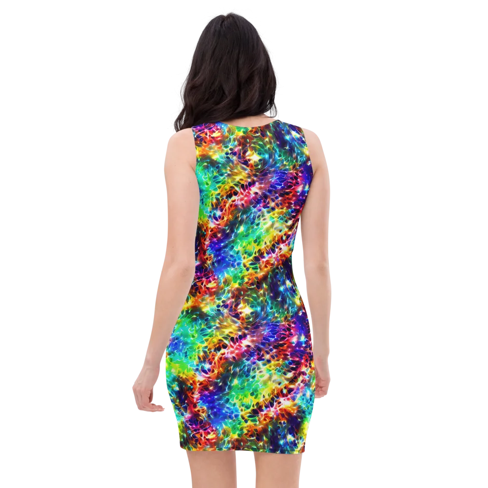 Rainbow Static on Bodycon Dress — Back
