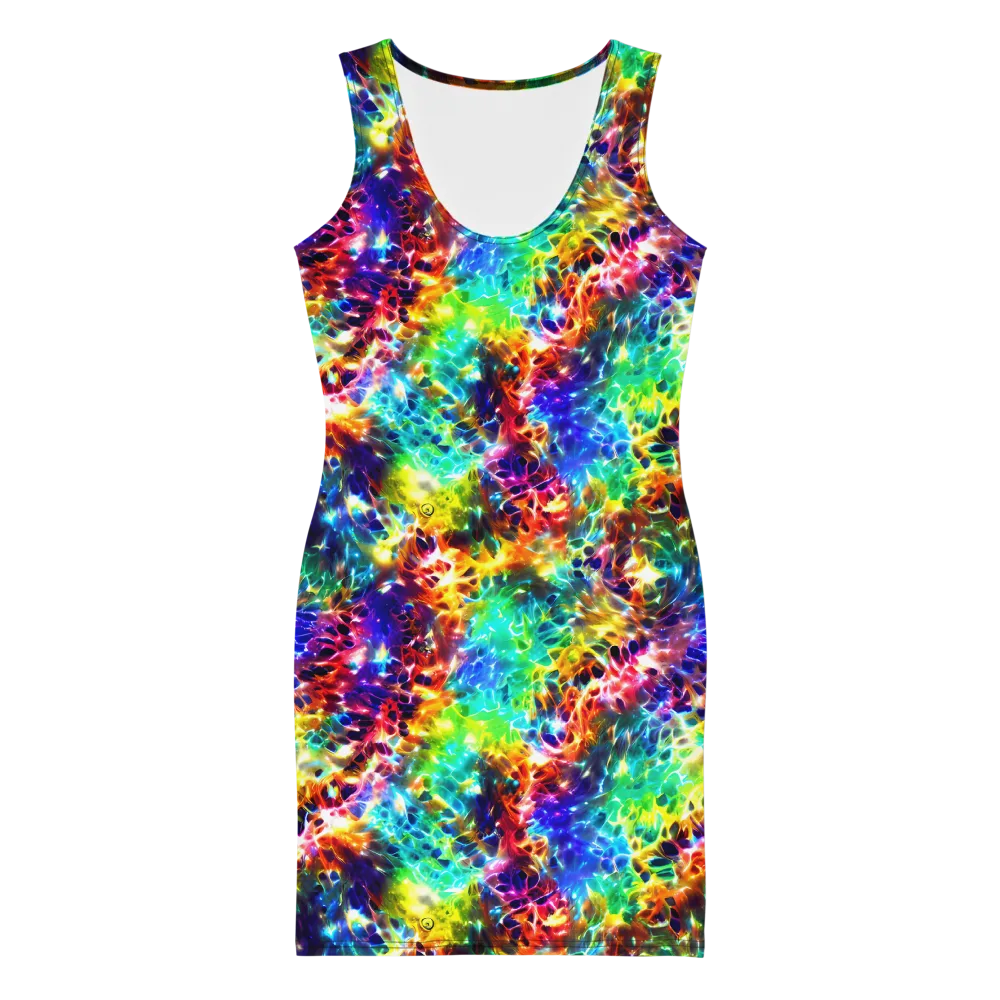 Rainbow Static on Bodycon Dress — Front