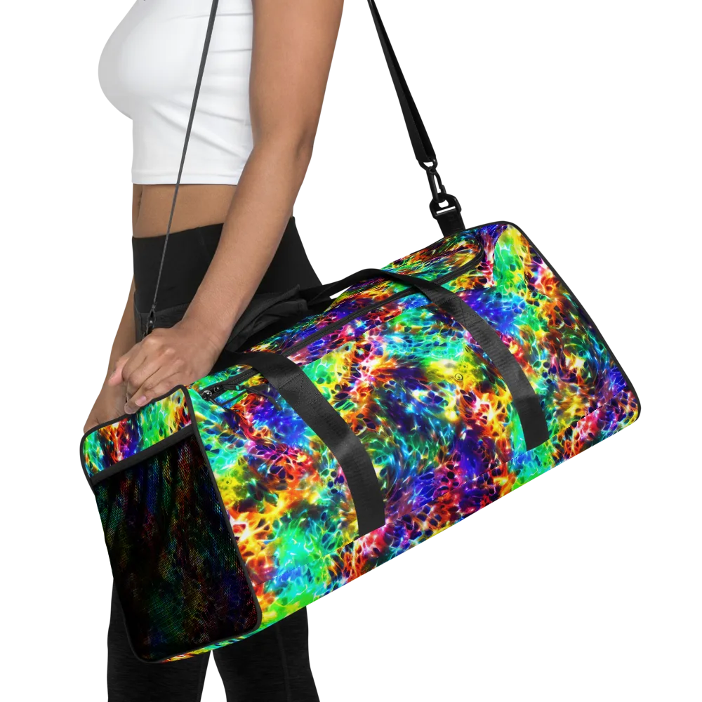 Rainbow Static on Duffle Bag — Front