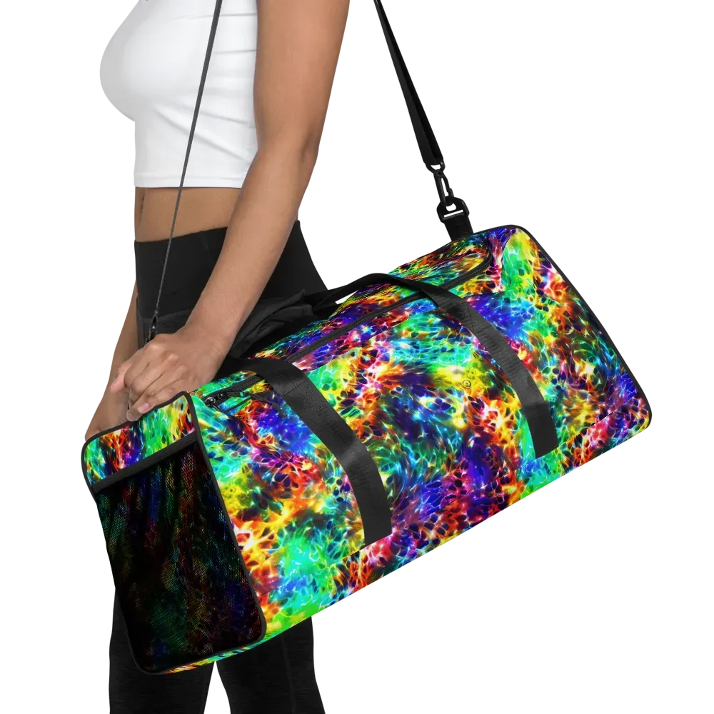 Rainbow Static on Duffle Bag — Front