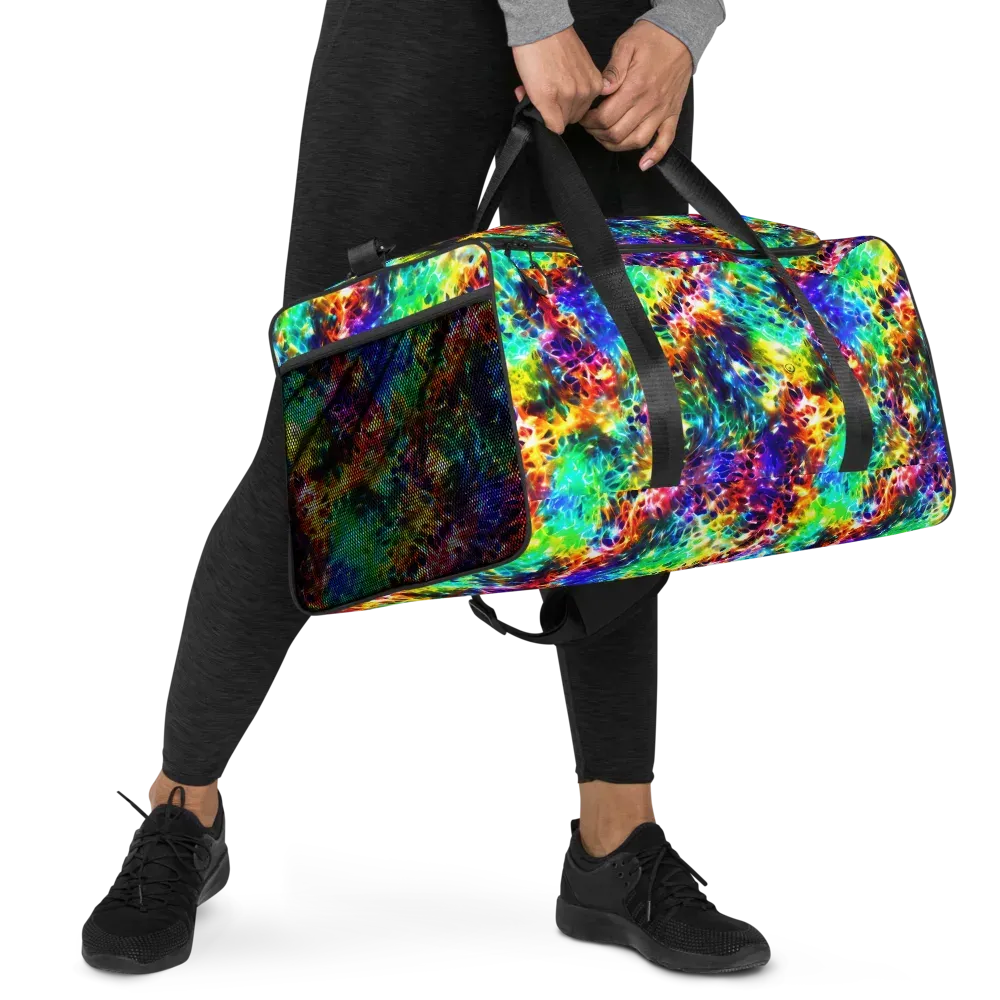 Rainbow Static on Duffle Bag — Right Front
