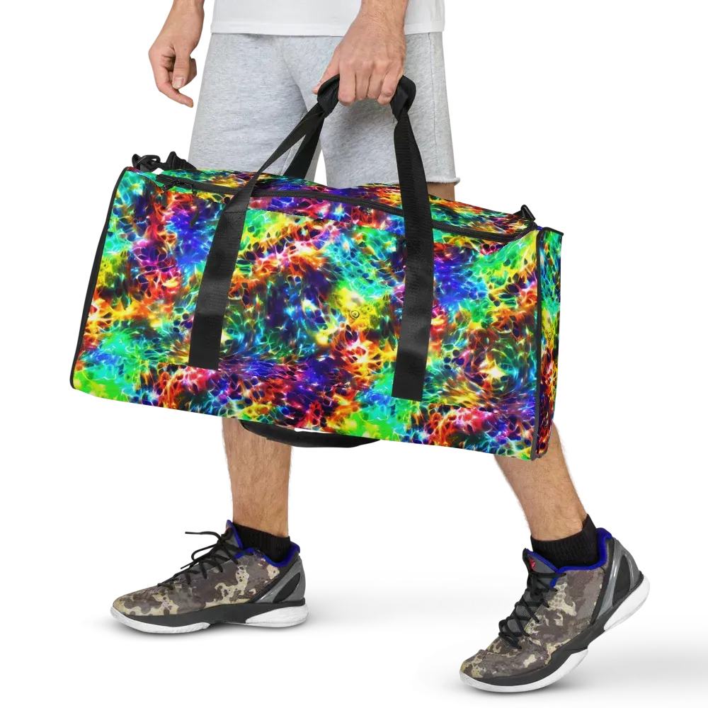 Rainbow Static on Duffle Bag — Front
