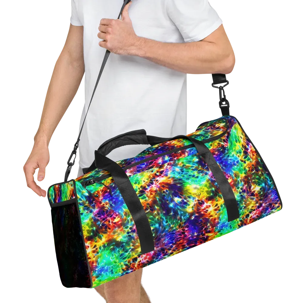 Rainbow Static on Duffle Bag — Right Front