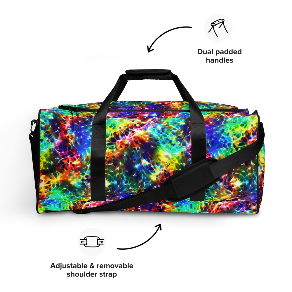 Rainbow Static on Duffle Bag — Front