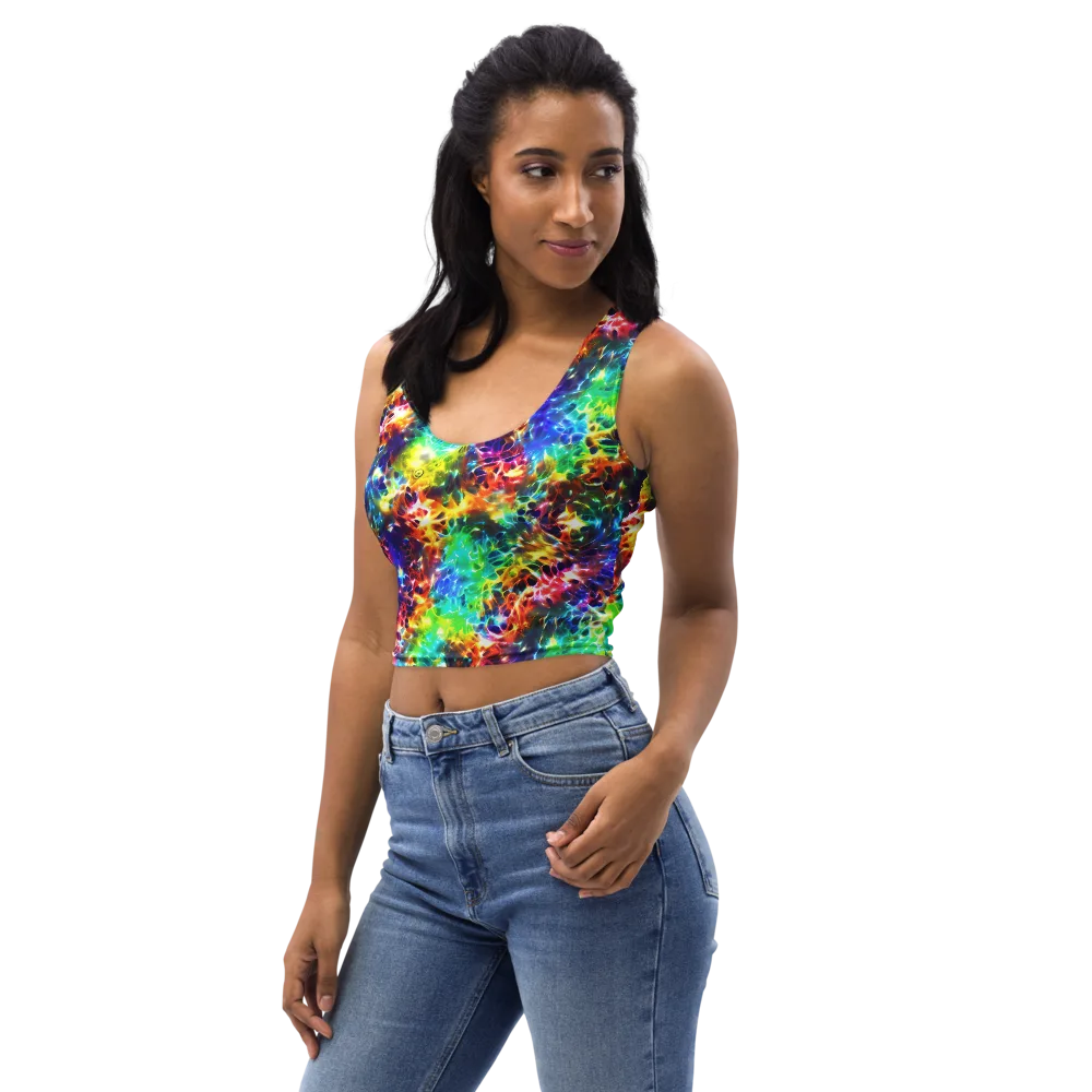 Rainbow Static on Crop Top — Left Front