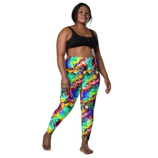 Rainbow Static on a Leggings with Pockets