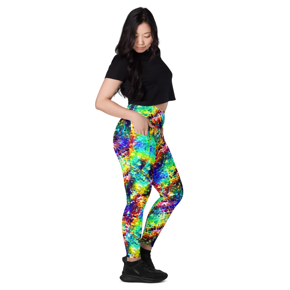 Rainbow Static on Leggings with Pockets — Right