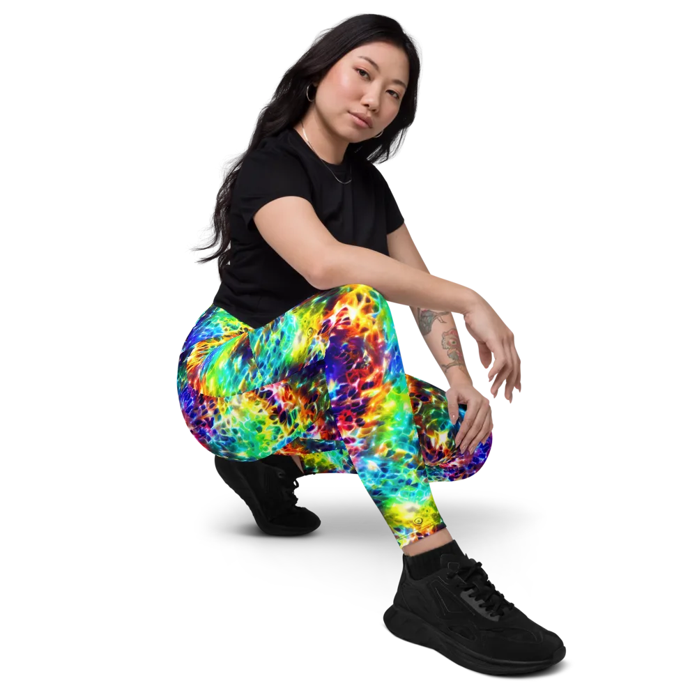 Rainbow Static on Leggings with Pockets — Right Front