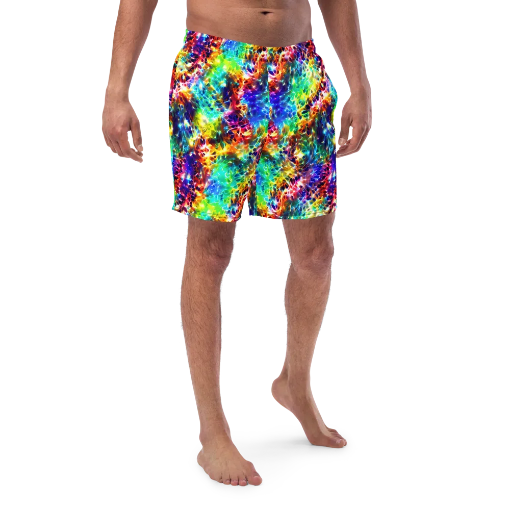 Rainbow Static on Swim Trunks — Front
