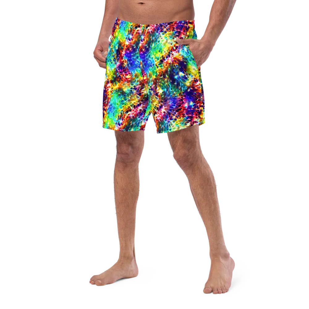 Rainbow Static on Swim Trunks — Left Front