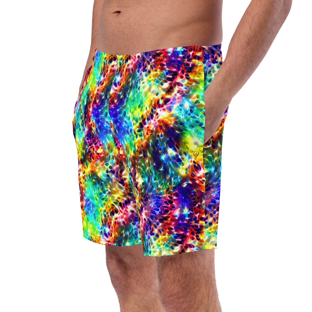 Rainbow Static on Swim Trunks — Left Front