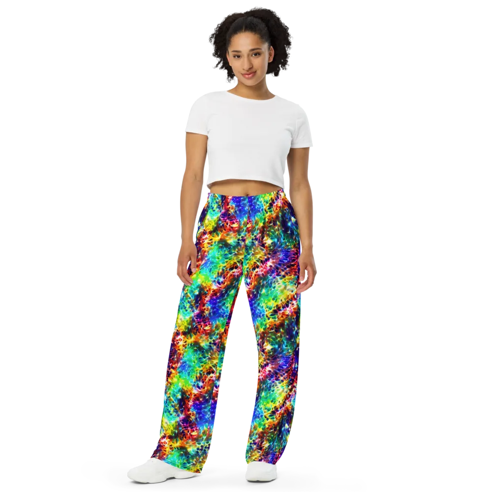 Rainbow Static on Wide-Leg Pants — Front