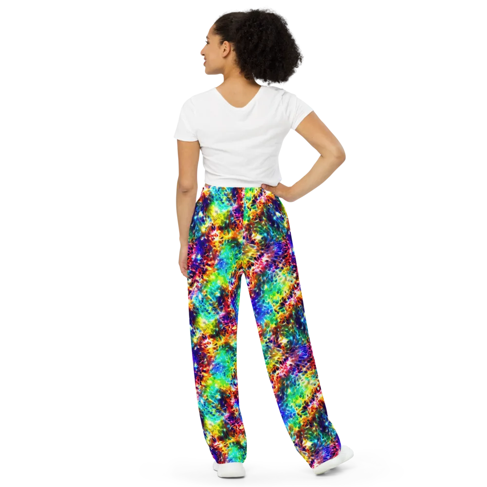 Rainbow Static on Wide-Leg Pants — Back