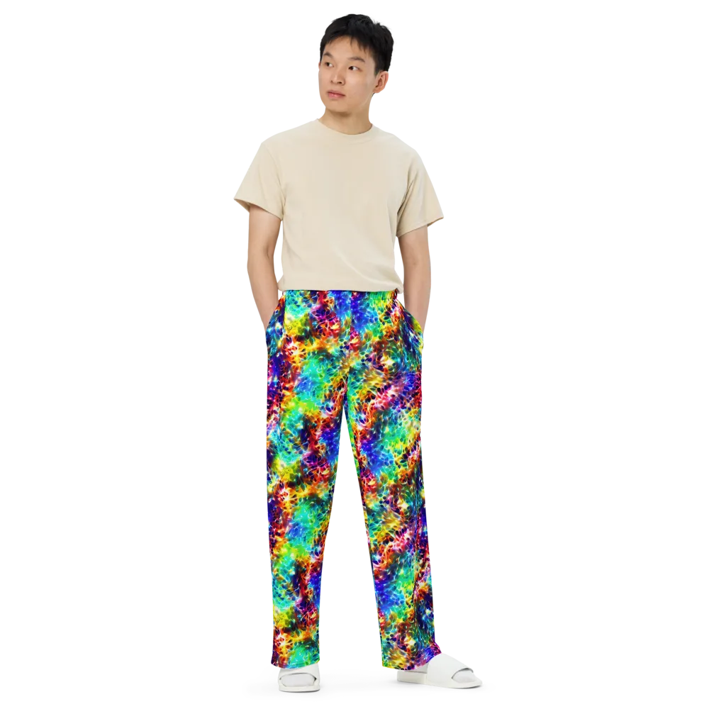 Rainbow Static on Wide-Leg Pants — Front