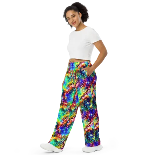 Rainbow Static on a Wide-Leg Pants