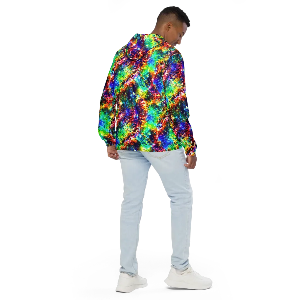 Rainbow Static on Men's Windbreaker — Back