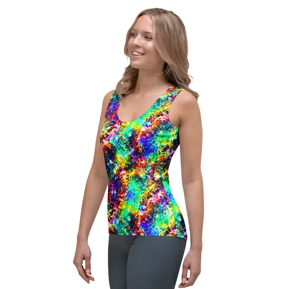 Rainbow Static on Women's Tank Top — Left Front