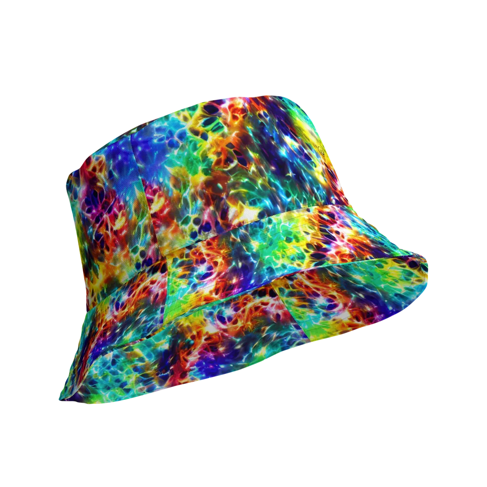 Rainbow Static on Reversible Bucket Hat — Product details Outside