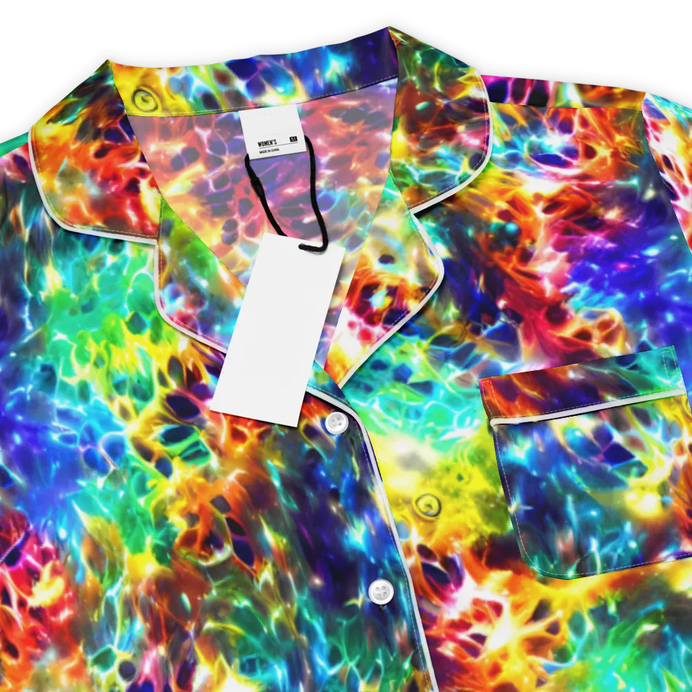 Rainbow Static on Women's Short Sleeve Pajama Top — Product details