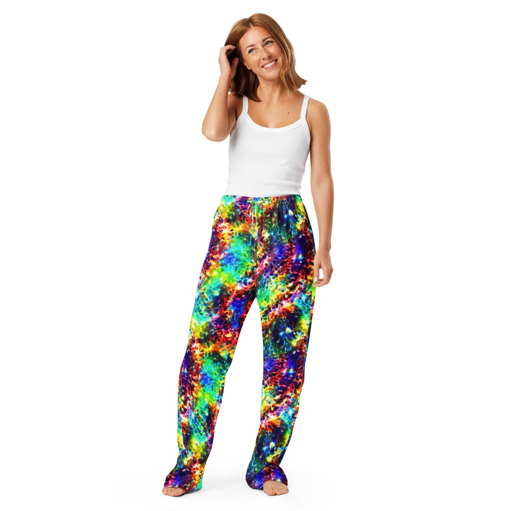 Rainbow Static on Women's Pajama Pants — Front
